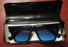 Premium Retro Square Sunglasses - Blue Lens